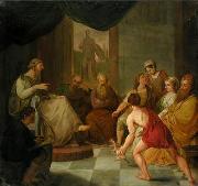 unknow artist Diogenes brings a plucked chicken to Plato Germany oil painting artist